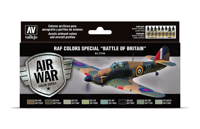 Vallejo RAF Colors Special Battle of Britain 'Air War Color Series' Model Paint Kit, contains 8 x 17ml bottles - Image 1